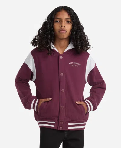 Abercrombie Boys Fleece Hooded Bomber Jacket In Multi