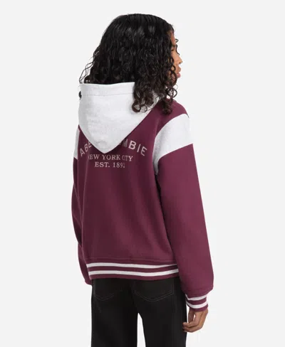 Abercrombie Boys Fleece Hooded Bomber Jacket In Multi