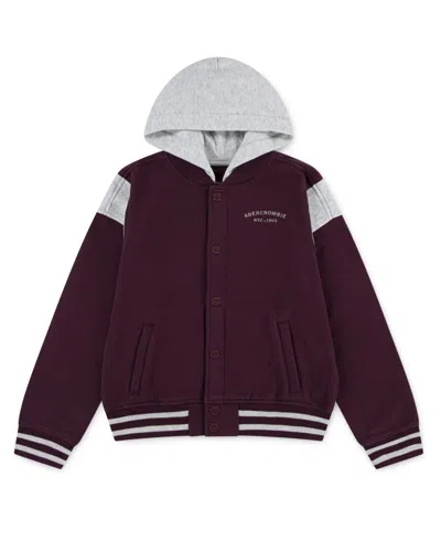 Abercrombie Boys Fleece Hooded Bomber Jacket In Multi
