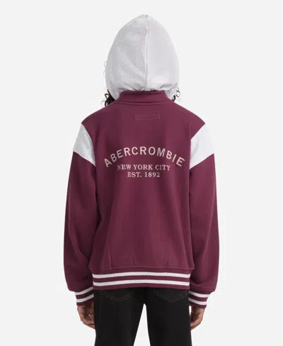 Abercrombie Boys Fleece Hooded Bomber Jacket In Multi