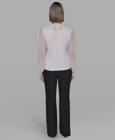 Karl Lagerfeld Women's Long Sleeve Top In Neutral