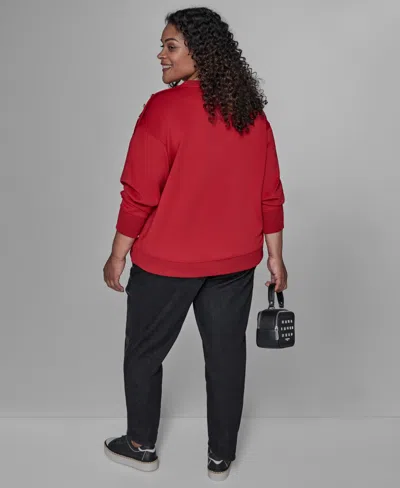 Karl Lagerfeld Plus Size Patches Sweatshirt In Red