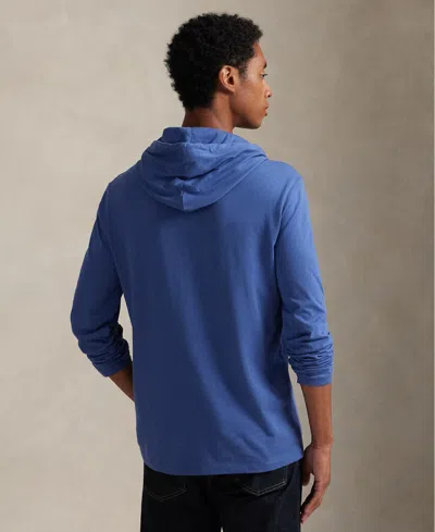 Polo Ralph Lauren Long Sleeve Cotton Jersey Hooded T-shirt In Blue