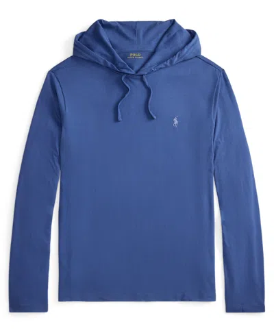 Polo Ralph Lauren Long Sleeve Cotton Jersey Hooded T-shirt In Blue