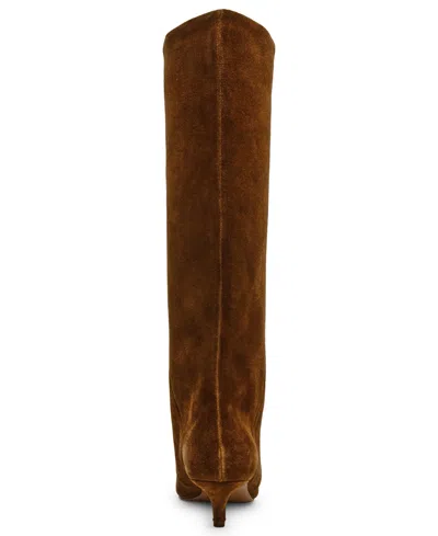 Steve Madden Luca Kitten Heel Knee High Boot In Brown