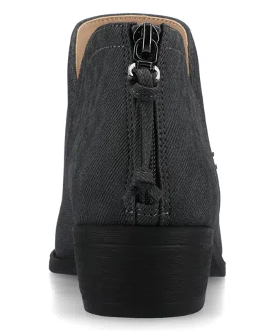 Journee Collection Womens Livvy Block Heel Booties In Blue