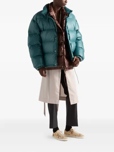 Prada Cotton Blend Robe Coat In Neutral