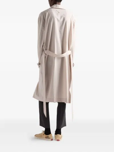 Prada Cotton Blend Robe Coat In Neutral