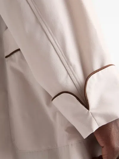 Prada Cotton Blend Robe Coat In Neutral