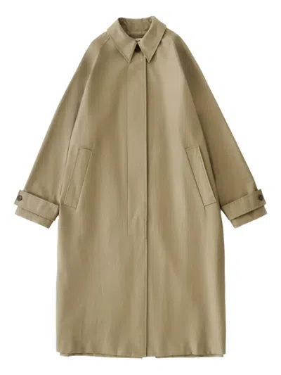 Studio Nicholson Lapel Trench Coat In Neutral