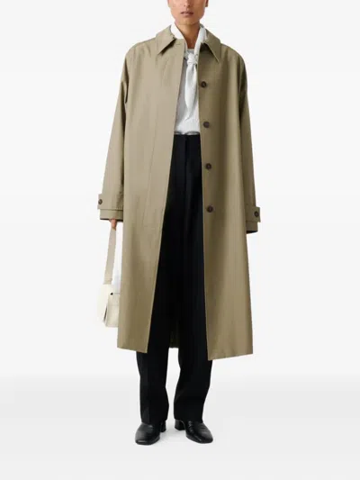 Studio Nicholson Lapel Trench Coat In Neutral