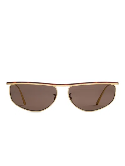 Khaite X Oliver Peoples 1986c Flat-top Sunglasses In Brown
