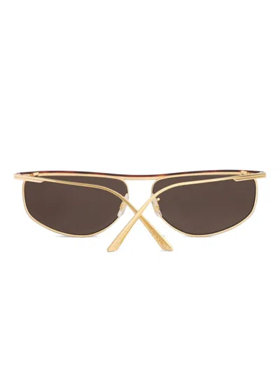 Khaite X Oliver Peoples 1986c Flat-top Sunglasses In Brown