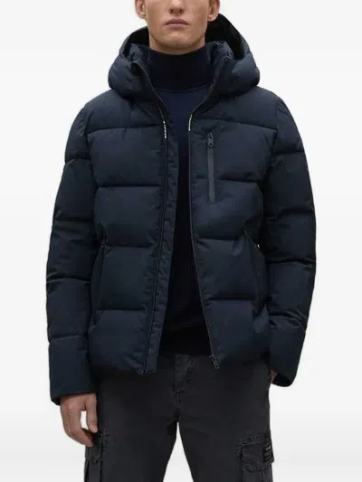 Ecoalf Hooded Zip Jacket In Blue