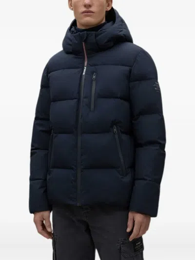 Ecoalf Hooded Zip Jacket In Blue