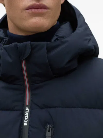 Ecoalf Hooded Zip Jacket In Blue