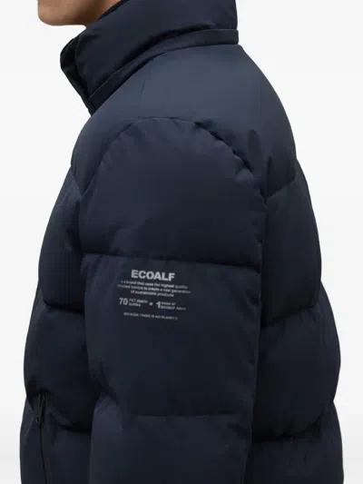 Ecoalf Hooded Zip Jacket In Blue