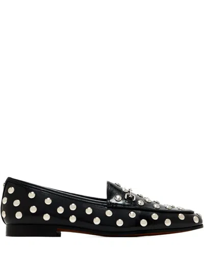 Sam Edelman Loraine Studded Metallic Loafers In Black