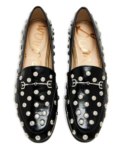 Sam Edelman Loraine Studded Metallic Loafers In Black