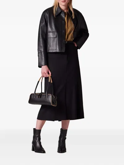 Paul Smith Buttoned Leather Jacket In Black