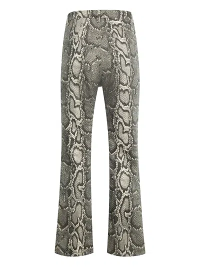 Gabriela Hearst Womens Greyscale Ezra Snake-pattern Bootcut Denim Jeans In Gray
