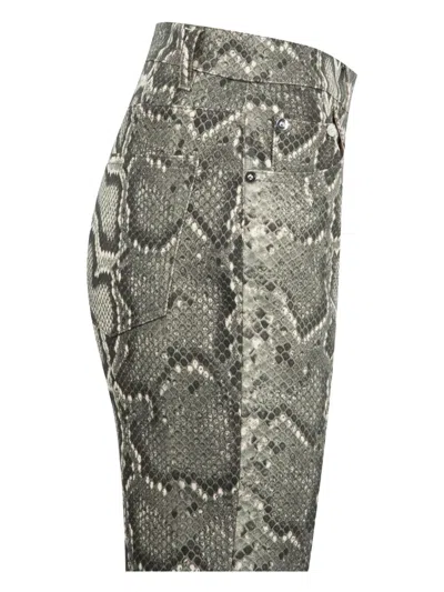 Gabriela Hearst Womens Greyscale Ezra Snake-pattern Bootcut Denim Jeans In Gray