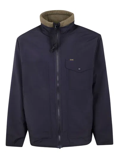 Filson "reversible Pile Fleece Ripstop" Jacket In Blue