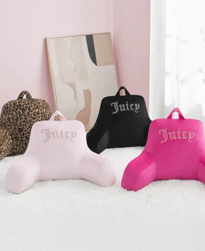 Juicy Couture Backrest Polyester Pillow With Pocket, 30" X 17" In Pink