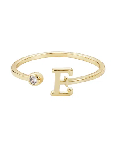 Adornia Gold Adjustable Cubic Zirconia Initial Ring In Gold