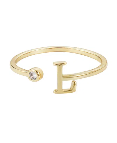 Adornia Gold Adjustable Cubic Zirconia Initial Ring In Gold