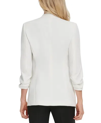 Dkny Essential Open Front Jacket In White