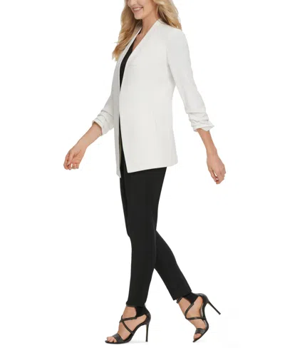Dkny Essential Open Front Jacket In White