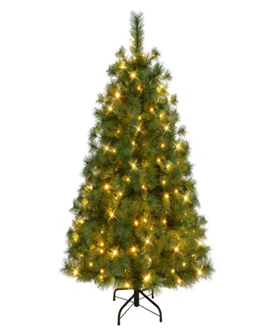 Puleo 4.5' Pre-lit Artificial Colorado Pine Christmas Tree With Dual Function Led Lights In Green