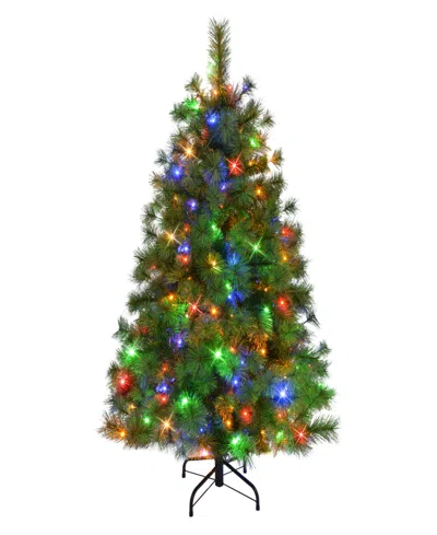 Puleo 4.5' Pre-lit Artificial Colorado Pine Christmas Tree With Dual Function Led Lights In Green
