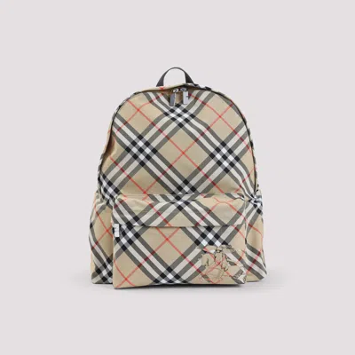 Burberry Check Pattern Backpack With Front Pocket In Multi