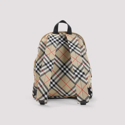 Burberry Check Pattern Backpack With Front Pocket In Multi