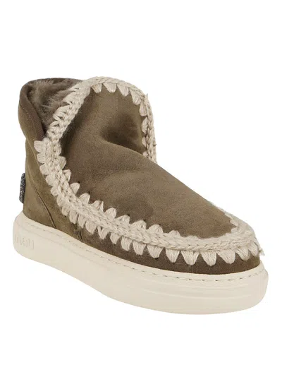 Mou Eskimo Sneakers With Plush Sheepskin Lining In Brown