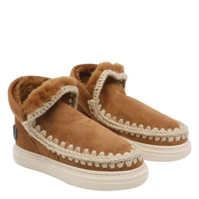 Mou Eskimo Glitter Logo Sneakers In Brown