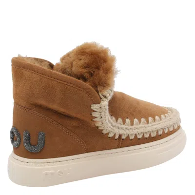 Mou Eskimo Glitter Logo Sneakers In Brown