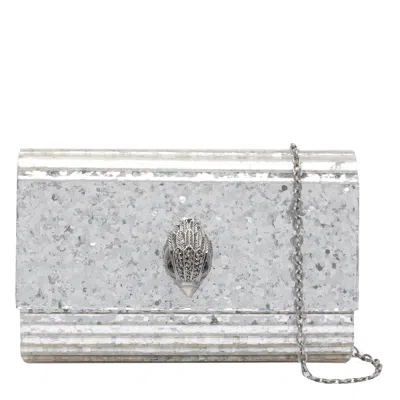 Kurt Geiger Embellished Chain Shoulder Bag In Silver