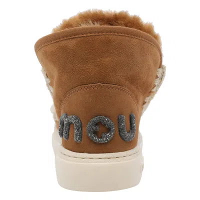 Mou Eskimo Glitter Logo Sneakers In Brown
