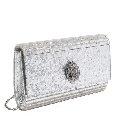 Kurt Geiger Embellished Chain Shoulder Bag In Silver