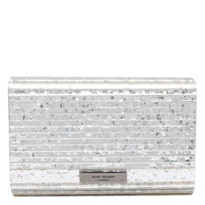 Kurt Geiger Embellished Chain Shoulder Bag In Silver