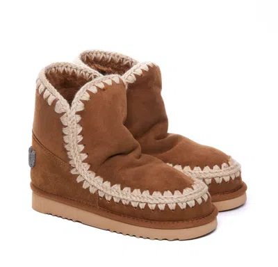Mou Eskimo 18 Boot In Suede Cognac Color In Brown