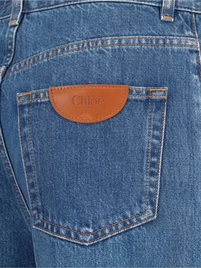 Chloé High-rise Wide-leg Raw-hem Denim Trousers In Night Blue