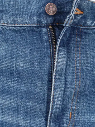 Chloé High-rise Wide-leg Raw-hem Denim Trousers In Night Blue