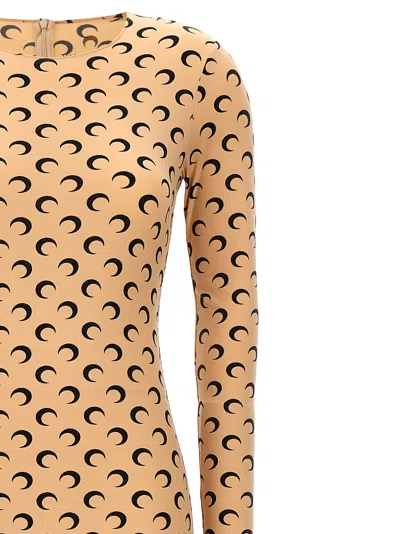 Marine Serre Combinaison Longue Jersey Moon Beige In Brown