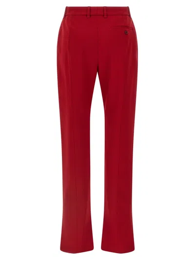 Alexander Mcqueen Stretch Wool Gabardine Trousers In Red