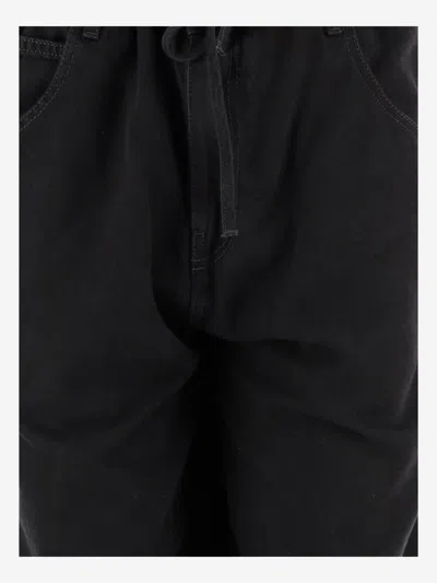 Darkpark Iris Cotton And Lyocell Trousers With Drawstring In Black