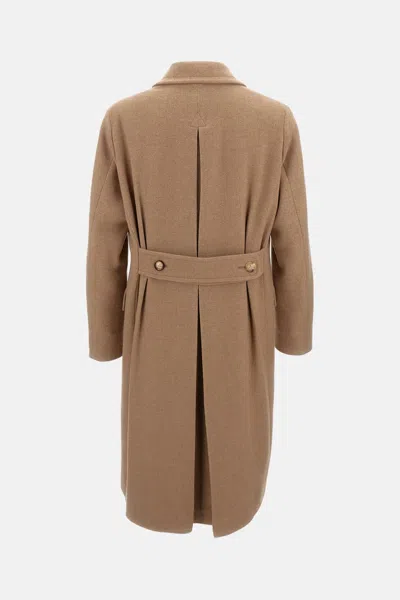 Boglioli Long Wool Blend Coat Made In Brown